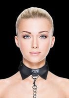 obroża ze smyczą exclusive ouch! skórzana czarna 85 cm