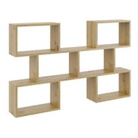 Regał ścienny, półka wisząca, 127x18x80 cm, dąb artisan, mat | TYLETEGOTU