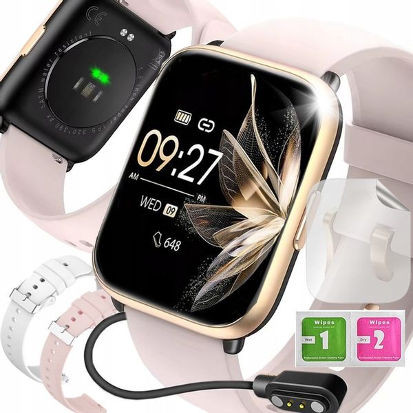SMARTWATCH ZEGAREK POLSKIE MENU ROZMOWY SPORT SMART WATCH DAMSKI 2 PASKI zdjęcie 1