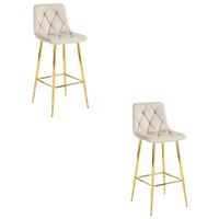 Hoker kuchenny beżowy NADO aksamit wygodne oparcie 2 szt do baru wyspy