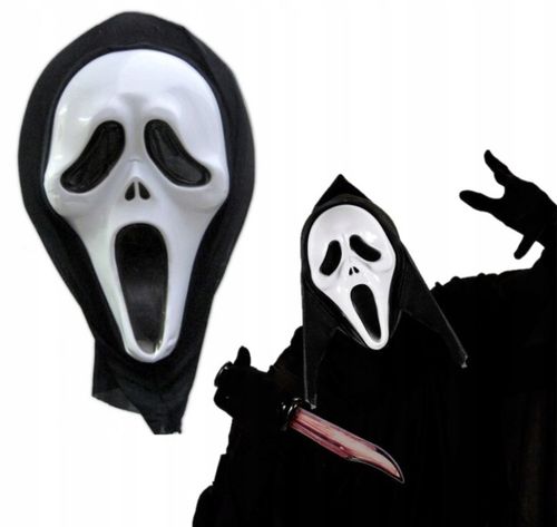 STRÓJ KOSTIUM HALLOWEEN MASKA KRZYK ŚMIERĆ PELERYNA DLA DOROSŁYCH na Arena.pl