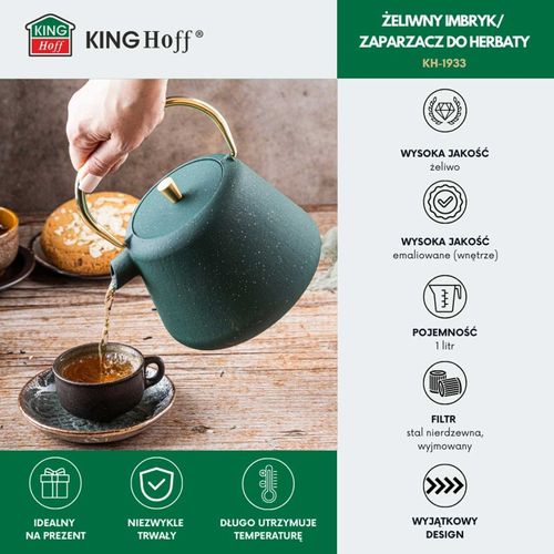 zaparzacz żeliwny imbryk 1l z filtrem kinghoff kh-1933 na Arena.pl