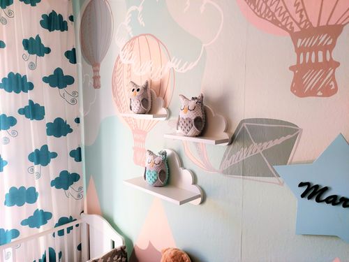 Półka chmurka zestaw Ibiza z wieszakami całe białe na Arena.pl