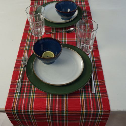 Bieżnik CZERWONA KRATA  na stół Czerwony Boże Narodzenie PolDesign na Arena.pl