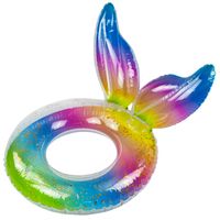 KOŁO DO PŁYWANIA SYRENKA Z BROKATEM TĘCZOWE