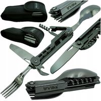 SCYZORYK NIEZBĘDNIK TURYSTYCZNY PODRÓŻNY NÓŻ ŁYŻKA KORKOCIĄG 6w1