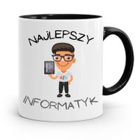 Kubek Czarny Informatyka Programisty Najlepszy Inf Z Nadrukiem Ze Zdjęciem