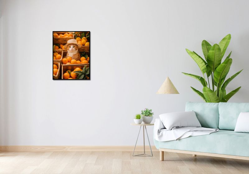 Plakat 50x65cm Kot w Pomarańczach zdjęcie 4
