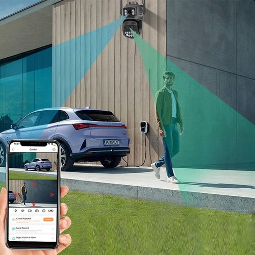 PODWÓJNA KAMERA 2X5MP ZOOM ZEWNĘTRZNA OBROTOWA IP WIFI ALARM DETEKCJA FHD na Arena.pl