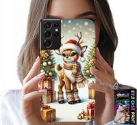 ETUI DO SAMSUNG GALAXY S21 Ultra - RENIFER, WZORY BOŻONARODZENIOWE + FOLIA