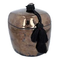 Złota ceramiczna urna na prochy  Tabliczka NIE