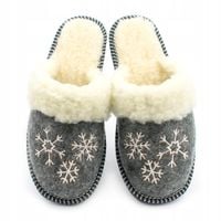 Filcowe Kapcie Damskie Góralskie Ocieplane Klapki