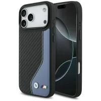etui bmw m carbon logo magsafe na iphone 17 pro max - niebieskie