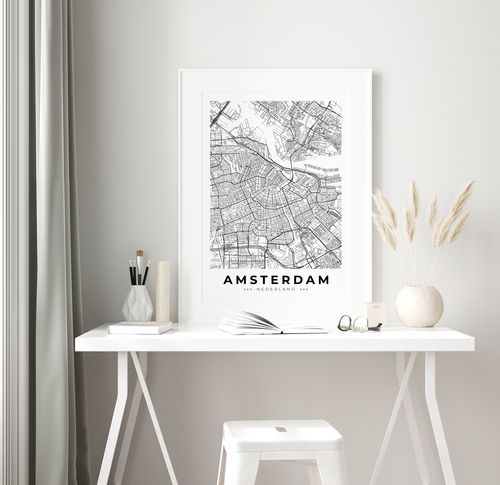 Plakat mapa plan miasta Amsterdam 50x70 cm na Arena.pl