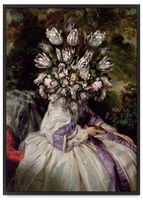 Plakat w ramce portret kwiaty 40x50 cm w czarnej ramie