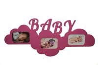 Multiramka ramka na zdjęcia z napisem  BABY  mdf 3 zdjęcia