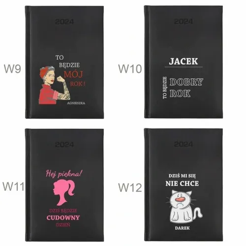 PERSONALIZOWANY KALENDARZ KSIĄŻKOWY PLANER TERMINARZ 2024 A5 NADRUK na Arena.pl