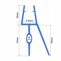 2M USZCZELKA DO DRZWI KABINY PRYSZNICOWEJ SZYBY PARAWANU POZIOMA 6 7 8 MM