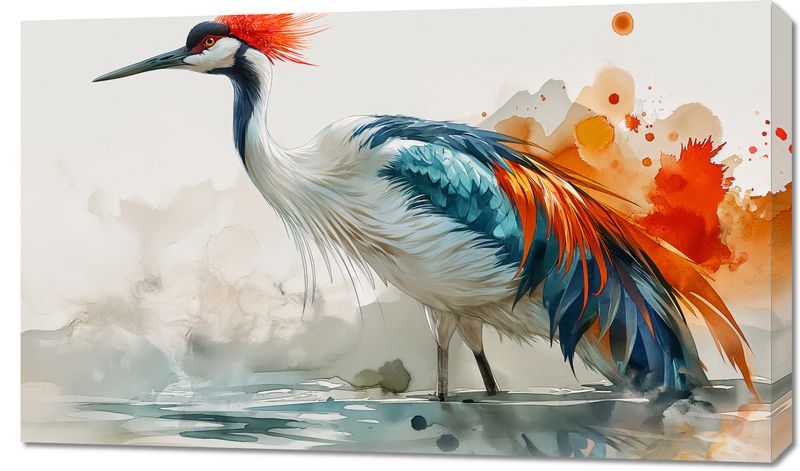 Obraz 100x60cm Żuraw w Akwareli zdjęcie 1