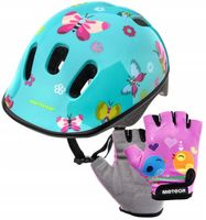 Regulowany Kask Rowerowy Dla Dzieci Wentylowany 44-48 cm + Rękawiczki XS