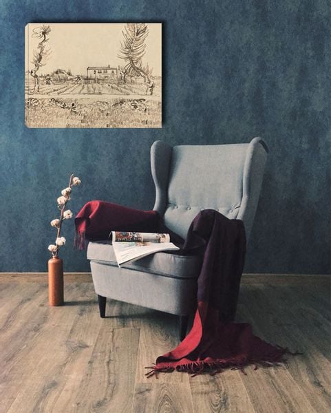 Ploughman in the Fields near Arles, Vincent van Gogh - obraz na płótnie 70x50 cm zdjęcie 2