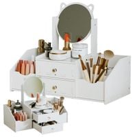 Toaletka Bianca na kosmetyki biżuterię akcesoria, organizer z lustrem