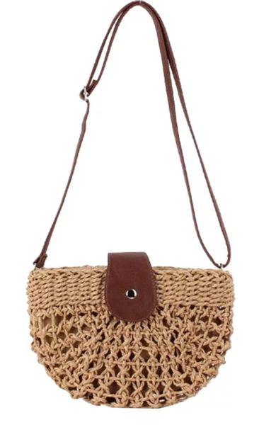 Torebka PLECIONA na ramię BOHO KOSZYK PÓŁKSIĘŻYC zdjęcie 5