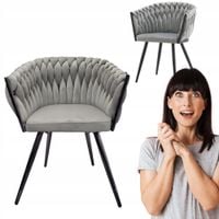 Krzesło ozdobne welwet Tilo szary fotel wolnostojący Family Meble