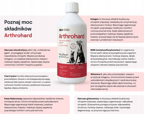 Lab-v Arthrohard Kompleksowe wsparcie stawów dla psów i kotów 500 ml na Arena.pl