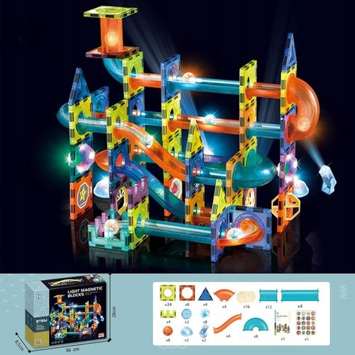 KLOCKI MAGNETYCZNE KONSTRUKCYJNE EDUKACYJNE ZESTAW 110EL PANELE 3D ŚWIECĄCY na Arena.pl