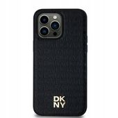 Etui DKNY Leather Pattern Metal Logo MagSafe na Samsung Galaxy S24 - czarne