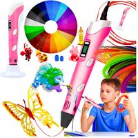DŁUGOPIS 3D PEN DLA DZIECKA FILAMENT ZESTAW 21 KOLORÓW + KABEL WKŁADY 110M