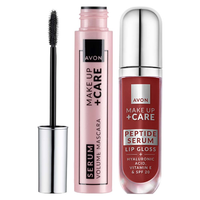 Avon Tusz Blackest Black Błyszczyk Cherry Glow