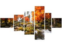 100CM 180CM OBRAZ 6 ELEM JESIENNY WODOSPAD ŚCIENNY