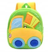 Plecak z maszynami budowlanymi dla przedszkolaka z wywrotką