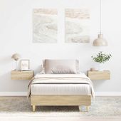 Rama łóżka bez materaca Dąb Sonoma 75x190 cm Drewno klejone