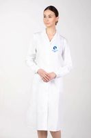 Fartuch medyczny laboratoryjny damski długi HAFT z TWOIM LOGO NAPISEM 5 szt