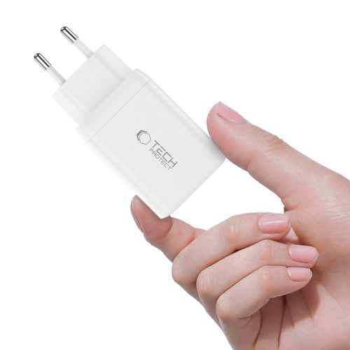 tech-protect nc45w-gan 2-port network charger pd45w white na Arena.pl