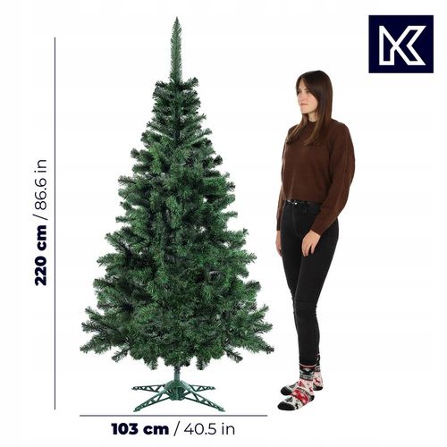 CHOINKA SZTUCZNA JAK ŻYWA 220 cm SOSNA ŚWIERK JODŁA GĘSTA PREMIUM + STOJAK na Arena.pl