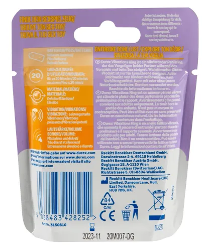 durex pleasure ring - wibrujący silikonowy pierścień jednorazowy na Arena.pl