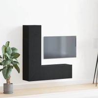 Zestaw szafek RTV 3 pcs Czarny dąb 130,5 x 30 x 140 cm