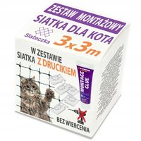 ZESTAW SIATKA BALKONOWA DLA KOTA 3 x 3 Z DRUCIKIEM