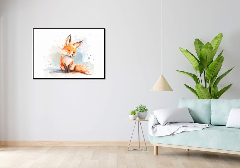 Plakat 100x70cm Zadowolony Lisek zdjęcie 4