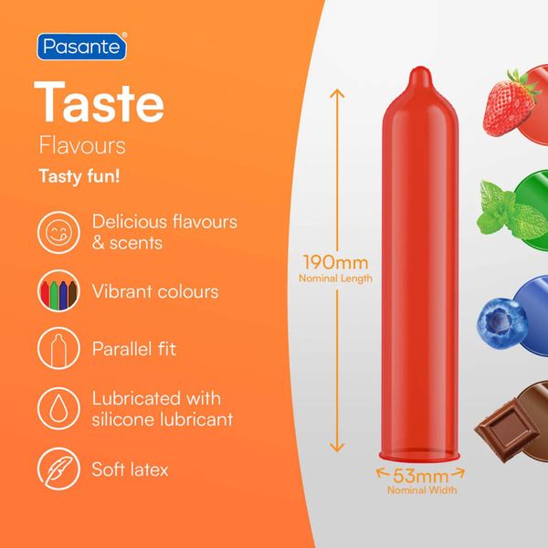 pasante flavours/taste condoms 12 psc zdjęcie 2