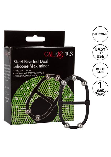 Beaded Dual Silicone Maximizer Black zdjęcie 4
