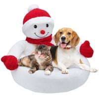 legowisko dla psa kota  zwierzę świąteczne miękkie poduszka bałwan 50x50