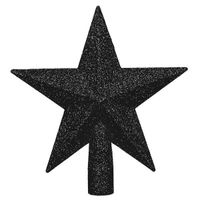 Czubek na choinkę, gwiazda nietłukąca 15 cm szpic brokatowy, czarny