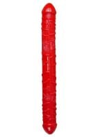 dildo flexible double dong   red
