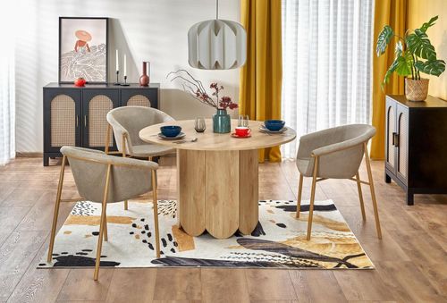 Stół Puro 2 okrągły, dąb naturalny na Arena.pl