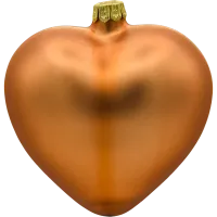 Bombka choinkowa szklana: Serce matowe: miedziane